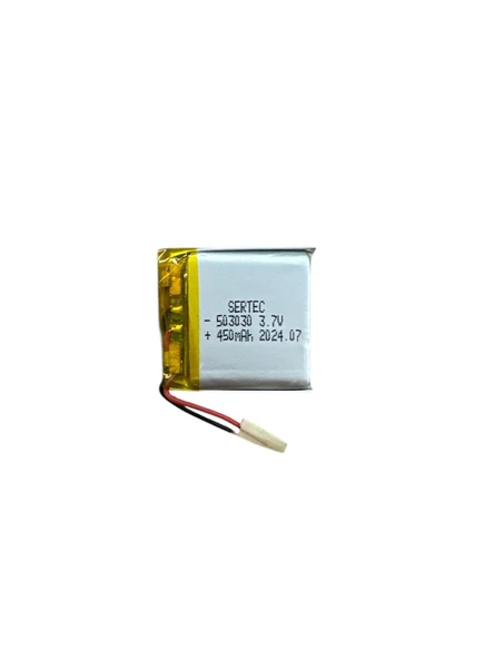 Sertec 503030 3.7V 450mAh Li-Polymer Pil (Devreli/1.5A)