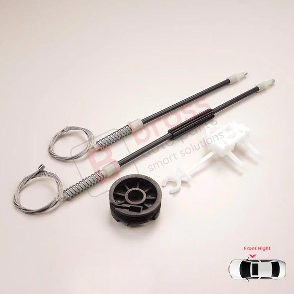 Fiat Albea Siena Palio MK1 171 172 178 1996-16 4/5 Kapı İçin Elektrikli Ön Sağ Cam Kriko Tamir Seti - Resim 3