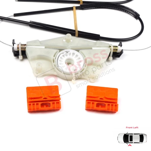 Audi A4 B6 8E2 8E5 B7 8EC 8ED Seat Exeo 3R2 3R5 4/5 Kapı 8E0837461 İçin Ön Sol Cam Kriko Tamir Seti - Resim 4