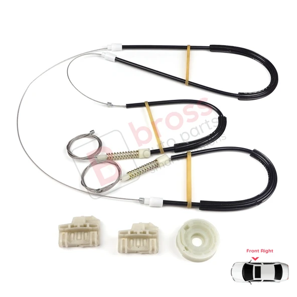 VW Polo MK3 6N1 6N2 Hatchback 1994-2001 4/5 Door 6N4837462 İçin Ön Sağ Kapı Cam Kriko Tamir Seti ürün görseli 1