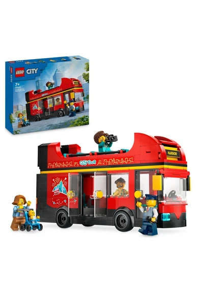 ® City Kırmızı İki Katlı Gezi Otobüsü 60407 - 7+ Yaratıcı Oyuncak Yapım Seti (384 Parça)