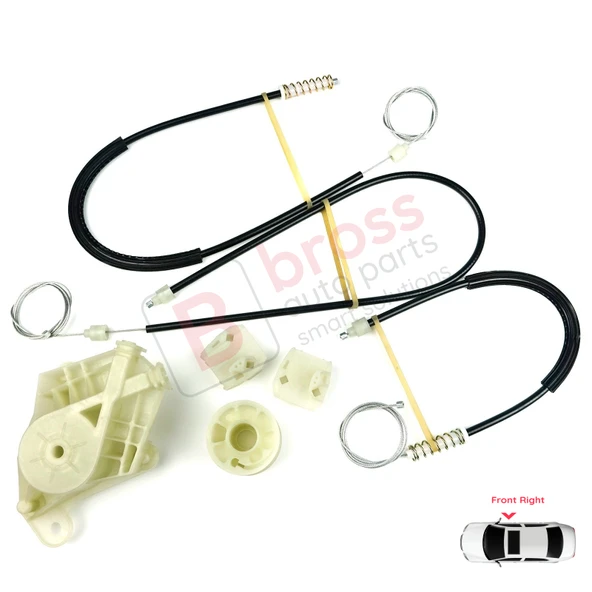 VW Transporter T5 Caravelle Multivan 2003-2015 7H0837754 İçin Ön Sağ Kapı Cam Kriko Tamir Seti - Resim 2