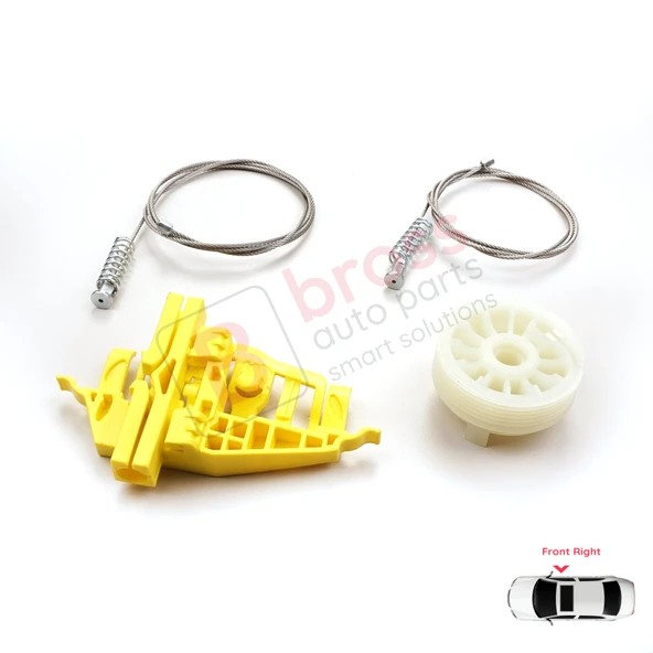 Fiat Doblo MK2 263 2010-2020 Opel Combo D 51810879 İçin Ön Sağ Kapı Cam Kriko Tamir Seti - Resim 3