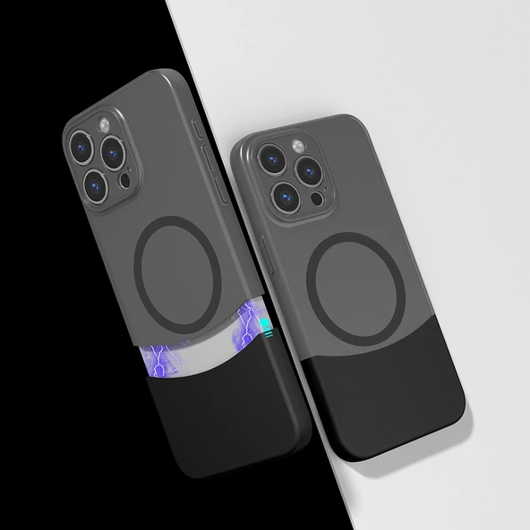 Apple iPhone 15 Pro Kılıf M-Safe Şarj Özellikli Mıknatıslı Redclick Duble Kapak ürün görseli 1