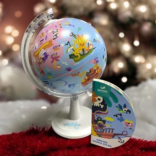 GURBUZ 20cm LEGENDARY PIRATES GLOBE+BOOK ISIK HEDI