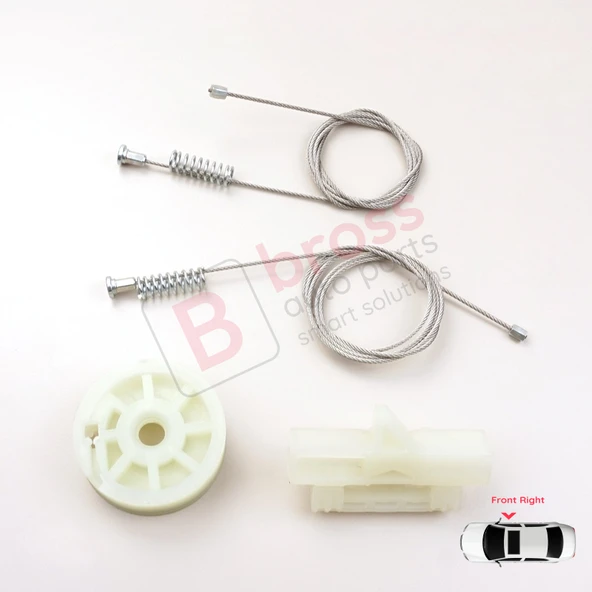 Fiat Fiorino Qubo MK3 225 Peugeot Bipper Citroen Nemo AA 2008-2024 9222EN İçin Ön Sağ Cam Kriko Seti - Resim 2