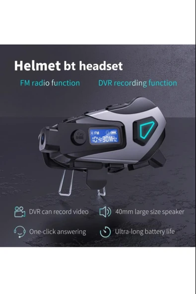 Kameralı Radyolu Wifi Uygulamalı Kask Kulaklık Su Geçirmez Bluetooth 5.4 Motosiklet Kask Kulaklığı - 2