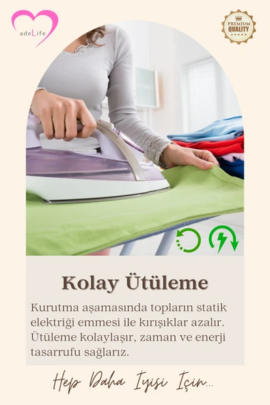 adeLife® % 100 Yün, Çamaşır Kurutma Topları (3'lü Paket)+10 ml Lavanta Yağı+Keten Saklama Torbası - 7