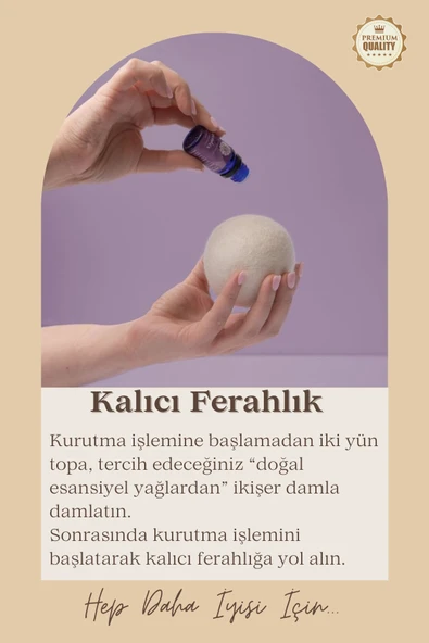 adeLife® % 100 Yün Çamaşı Kurutma Topları (6'lı Paket)+ 2 Adet Keten Saklama Torbası - 8