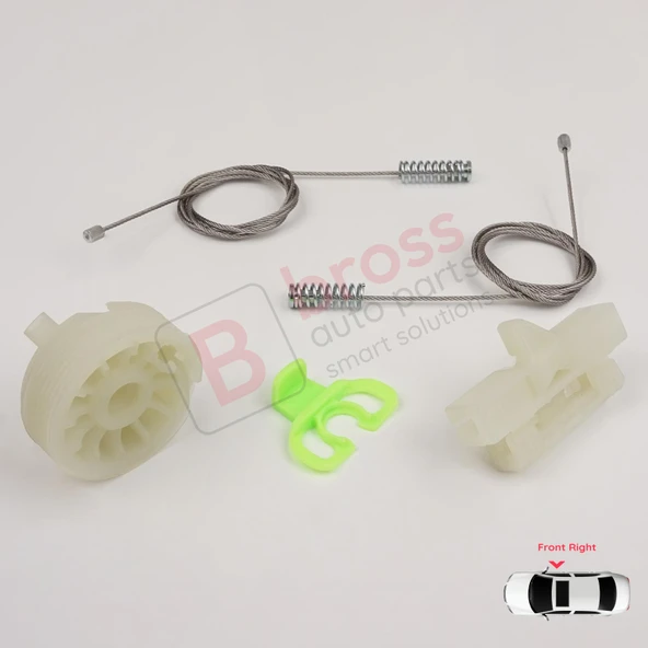 Fiat Punto Grande Evo 3 199 2005-2024 3/5-Kapı 51723315 İçin Elektrikli Ön Sağ Cam Kriko Tamir Seti - Resim 4