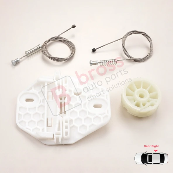 Renault Clio MK2 BB CB Thalia MK1 LB Symbol MK1 7700434304 İçin Sağ Arka Cam Kriko Seti ürün görseli 1