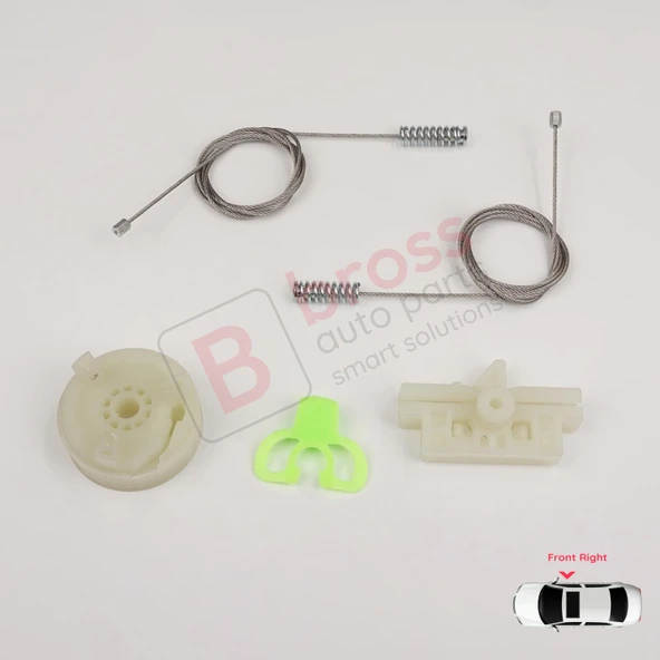 Fiat Punto Grande Evo 3 199 2005-2024 3/5-Kapı 51723315 İçin Elektrikli Ön Sağ Cam Kriko Tamir Seti - Resim 2