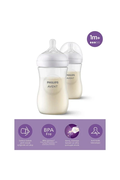 Philips Avent Natural Response Pp 2'li Biberon Seti, 1 Ay 260ml SYC 903/02