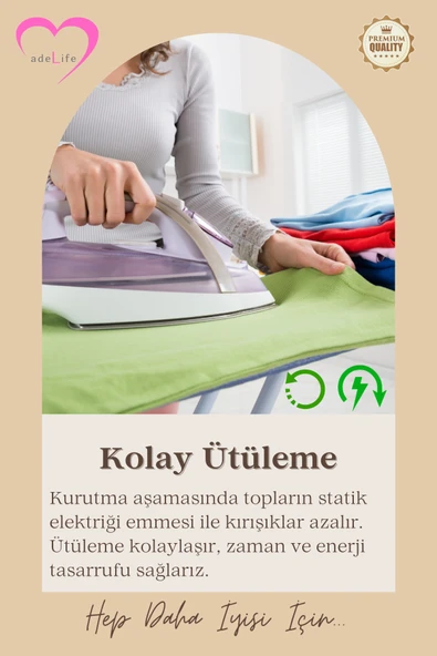 adeLife® % 100 Yün, Çamaşır Kurutma Topları (3'lü Paket)+Keten Saklama Torbası - 7