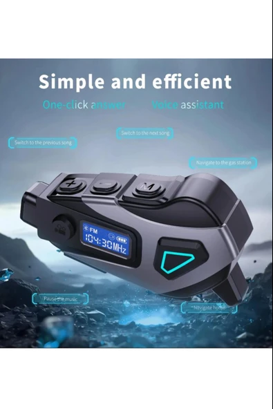 Kameralı Radyolu Wifi Uygulamalı Kask Kulaklık Su Geçirmez Bluetooth 5.4 Motosiklet Kask Kulaklığı - 3