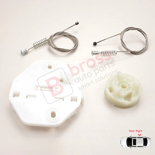 Renault Clio MK2 BB CB Thalia MK1 LB Symbol MK1 7700434304 İçin Sağ Arka Cam Kriko Seti - Resim 4