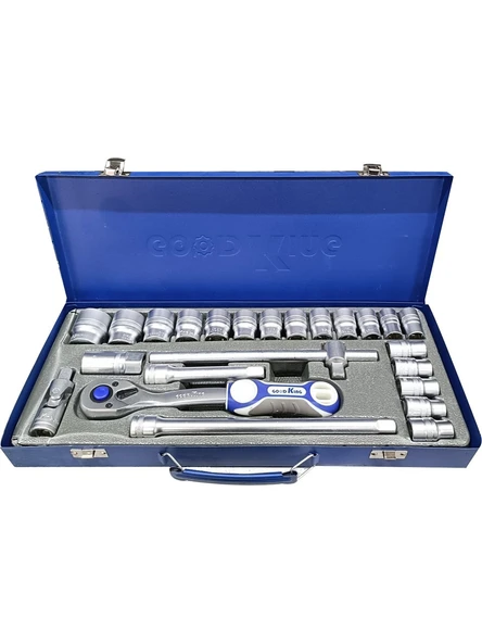 Dorf 24 Parça Lokma Seti Cırcır Kollu Mavi Metal Çanta