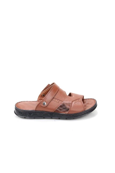 Papuçcity Aldmr 801 Ortopedik Erkek Masaj Tabanlı Hakiki Deri Sandalet Terlik - 2