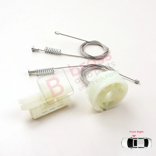 Fiat Fiorino Qubo MK3 225 Peugeot Bipper Citroen Nemo AA 2008-2024 9222EN İçin Ön Sağ Cam Kriko Seti - Resim 4