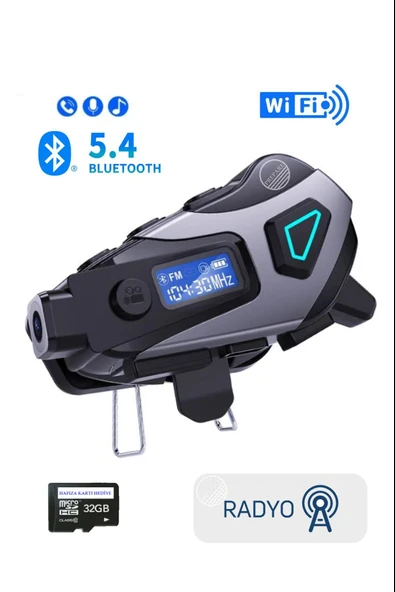 Kameralı Radyolu Wifi Uygulamalı Kask Kulaklık Su Geçirmez Bluetooth 5.4 Motosiklet Kask Kulaklığı