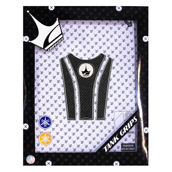 Yamaha MT07 ile Uyumlu Kaydırmaz 6D Karbon 9 Parça Tank Pad Seti GC13 - Resim 3