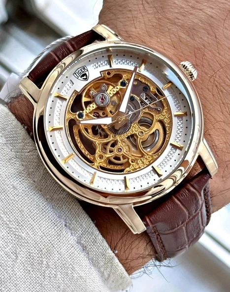 TI-591G TIGER OTOMATİK ÇELİK ERKEK SAATİ - Resim 2