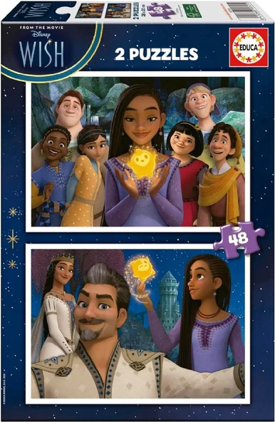 Educa 2x48 Parçalık İkili 4-6 Yaş Çocuk Puzzle - Disney Wish - Kız Çocuk