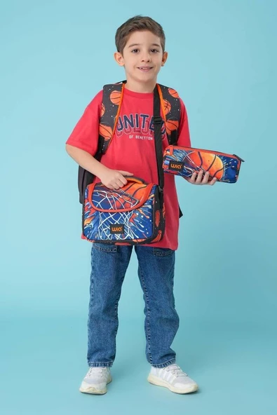 Wia Erkek Çocuk Basketbol Temalı 3'lü İlkokul Okul Çanta Seti - Resim 2