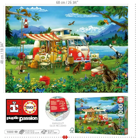 Educa 1000 Parça Harika Kamp Tatili Puzzle - 19922 - Camping Holiday - 3