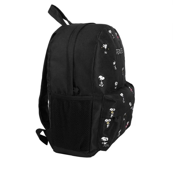Snoppy İki Bölmeli Siyah Erkek Çocuk Okul Sırt Çantası - Resim 2
