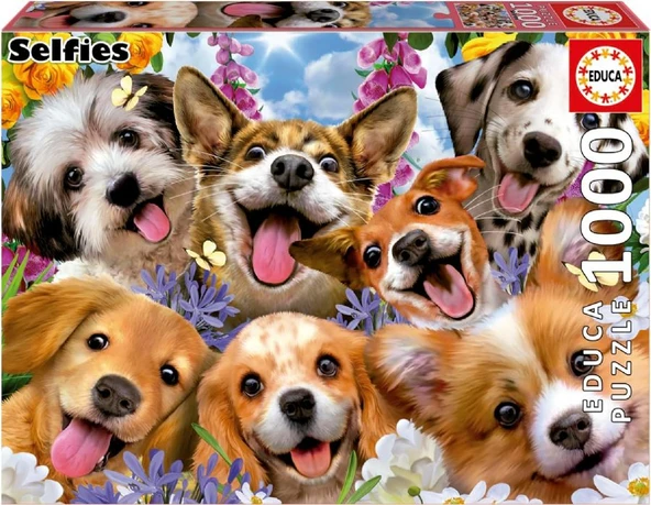 Educa 1000 Parça Yavru Köpek Selfiesi Puzzle - Puppies Selfie Howard Robinson - 19931