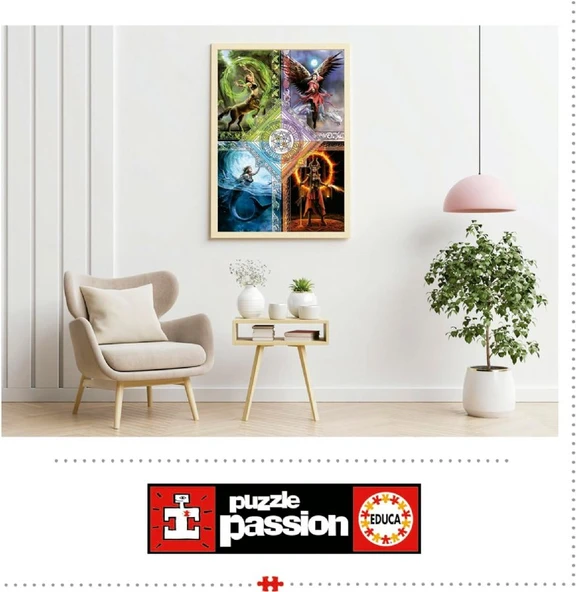 Educa 1500 Parçalık Elementlerin Sihirli Yıldız Tablosu Puzzle - 19941 - Elemental Magic Star Chart Anne Stokes - 4