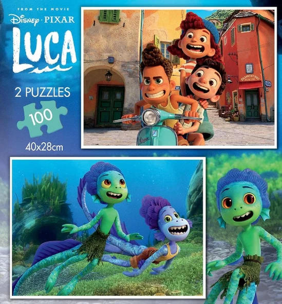 Educa 2x100 Parça Disney Luca İkili Puzzle - 19181 - Kız ve Erkek Çocuk - Resim 2