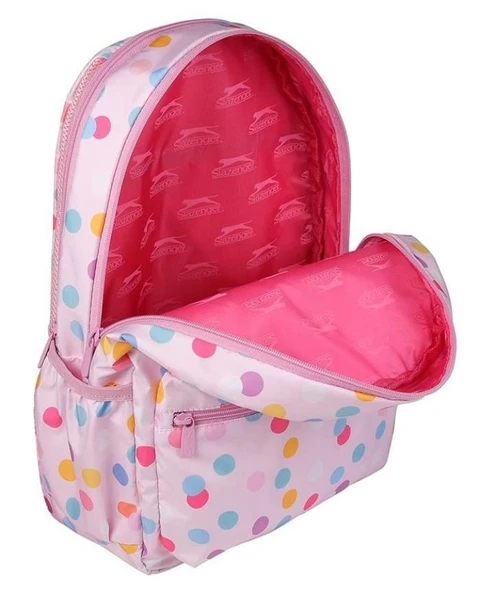 Slazenger Pembe Puantiyeli  İki Bölmeli Kız Çocuk Okul ve Günlük Sırt Çantası 24439 - Resim 4