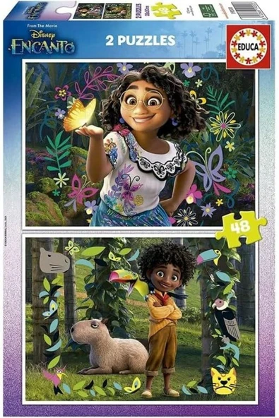 Educa 2x48 Parçalık İkili 4-6 Yaş Çocuk Puzzle - Encanto Sihirli Dünya- Kız Çocuk