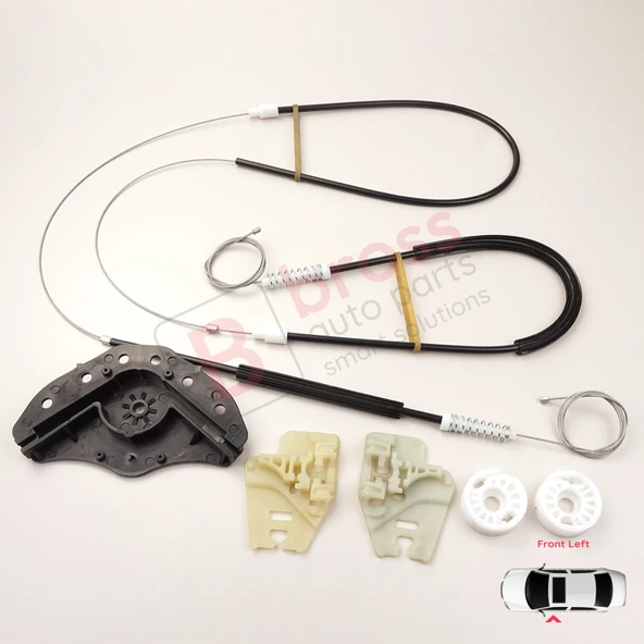 BMW 3 Serisi E46 2001-2005 4/5 Kapı Makyajlı Kasa 51330018129 İçin Ön Sol Cam Kriko Seti Kapaklı