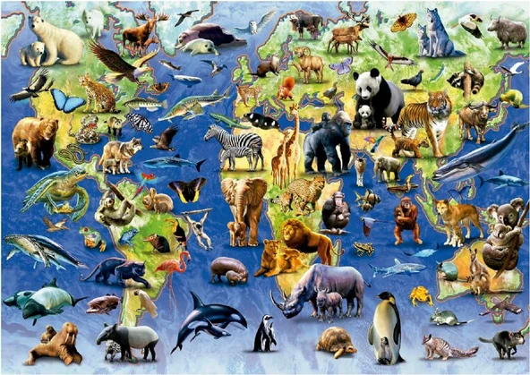 Educa 500 Parça Yüz Tehlike Altındaki Hayvan Türü Puzzle - 19908 - One Hundred Endangered Species - 2