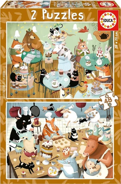 Educa 4-6 Yaş 2x48 Parça Orman Masalları Puzzle - Erkek Çocuk Karton Puzzle ürün görseli