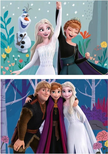 Educa 2x25 Parça Disney Frozen Kız Çocuk Ahşap Puzzle (3-5 Yaş)