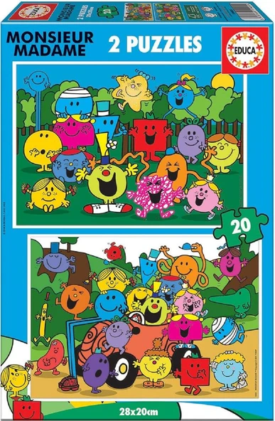 Educa 2x20 Parça Kız ve Erkek Çocuk Bay ve Bayan Puzzle - 19401