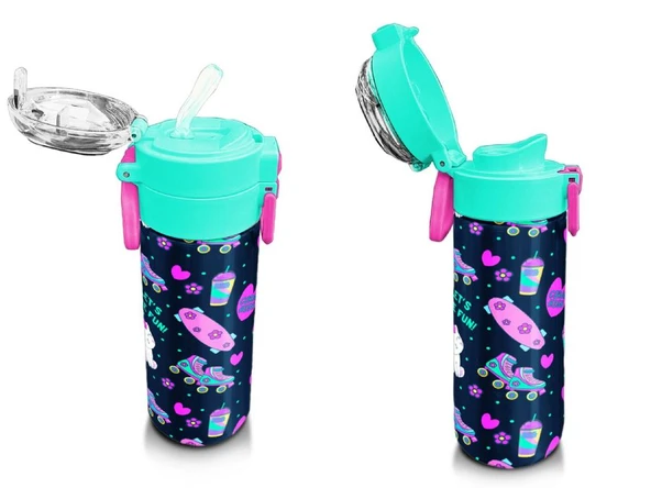 Coral High Çelik Matara Termos/Suluk 31984 - 500ml, Erkek Çocuk - Siyah Mavi Gamer - Resim 4