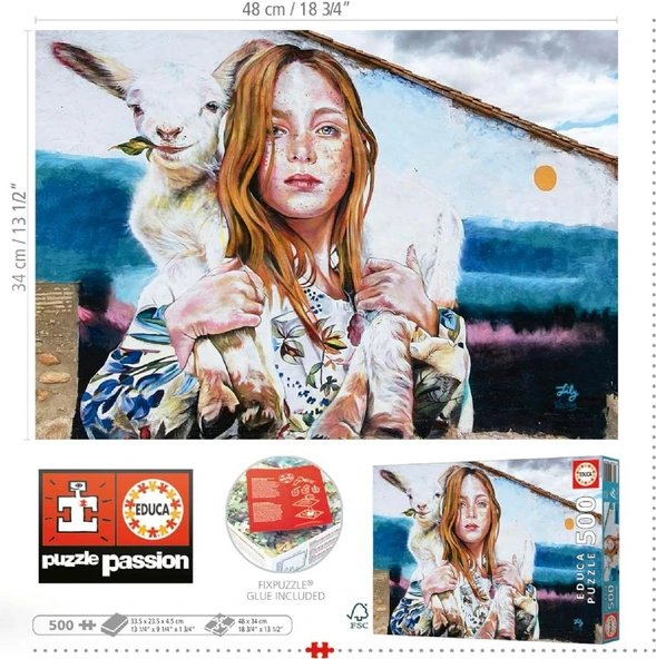 Educa 500 Parça Çoban Kızı Puzzle - 19910 - Lily Brick - Resim 3