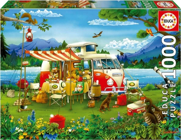 Educa 1000 Parça Harika Kamp Tatili Puzzle - 19922 - Camping Holiday