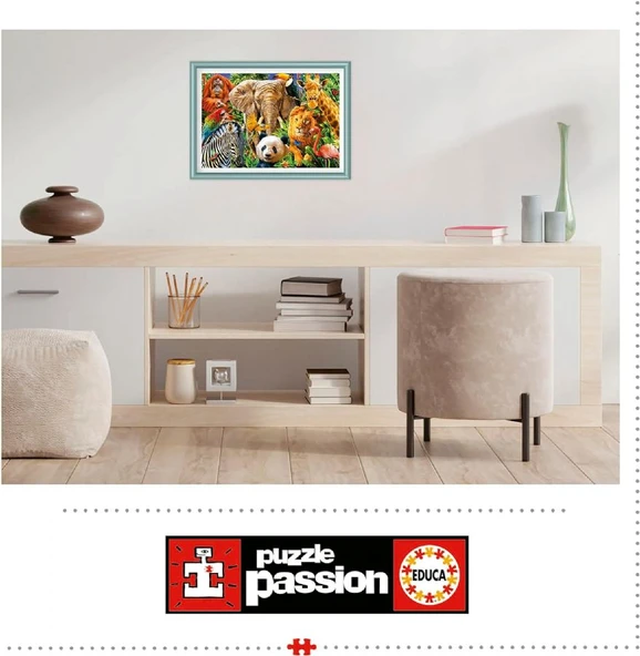 Educa 500 Parça Vahşi Hayvanlar Kolajı Puzzle - 19550 - Wild Animal Collage - Resim 4