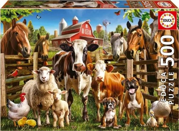 Educa 500 Parça Çiftlik Arkadaşları Hayvan Puzzle - 19905 - Farmyard Buddies - Resim 2