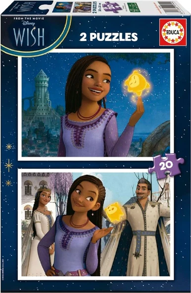 Educa 2x20 Parça Çocuk Puzzle - Disney Wish - 3-5 Yaş Kız Çocuk