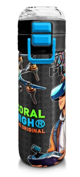 Coral High 500 ml Paslanmaz Çelik Okul Termosu/Suluk/Matara - Erkek Çocuk - Siyah Drone Pilotu - Sızdırma Yapmaz