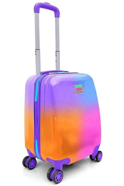Coral High Mor Turuncu Pembe Ren Geçişli Mini Kabin Boy Çocuk ve Yetişkin Valizi - 16791 - 4