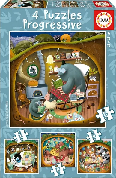 Educa 12+16+20+25 Parça Orman Masalları Kademeli 3-5 Yaş Çocuk Puzzle/Yapboz ürün görseli