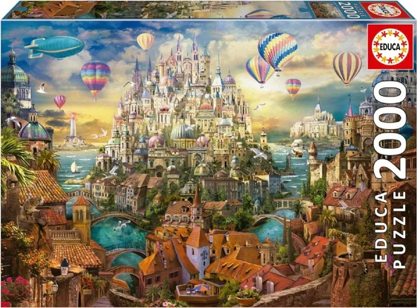Educa 2000 Parça Rüya Kasabası Puzzle - 19944 - Dream Town